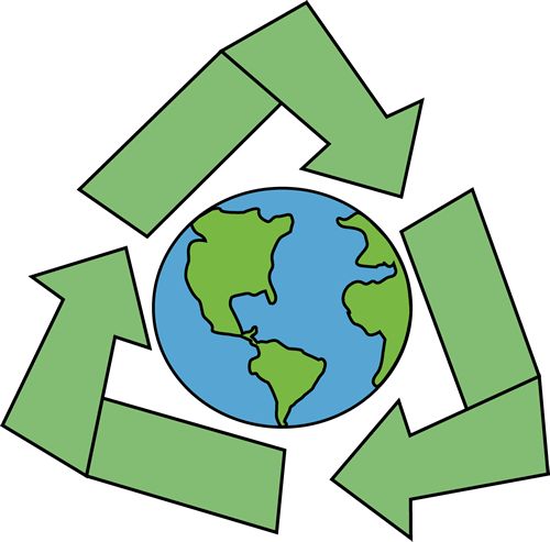 Recycling Symbol with Planet Earth - Sustainable Living Icon