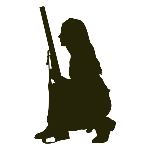 Kneeling Rifle Silhouette - Tactical and Military Symbolism