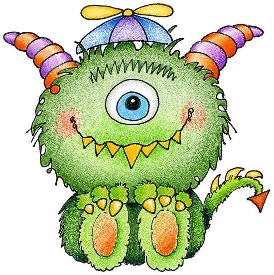 Adorable One-Eyed Monster Illustration - Free Clipart for Kids & Creatives