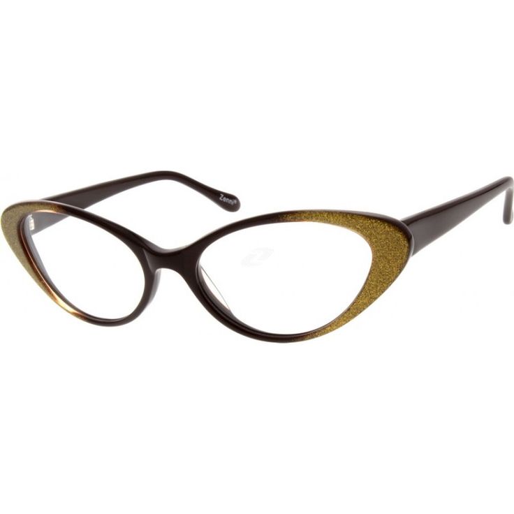 Elegant Cat-Eye Glasses with Gold Glitter Accents - Vintage-Inspired Eyewear