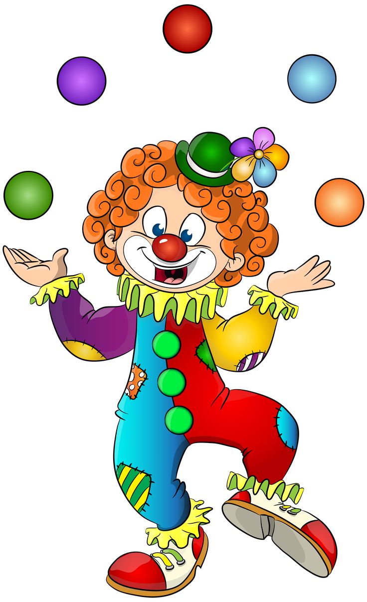 Happy Clown Juggling Balls - Free Clipart Image for Kids’ Events & Parties