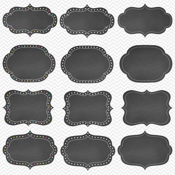 Decorative Chalkboard Labels - Printable Frames for Crafts & Events