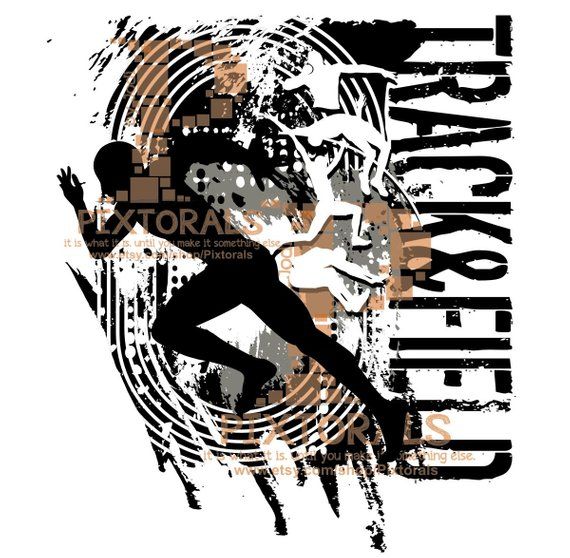 Track & Field Graphic Design - Dynamic Sprinter Art for Sports Apparel