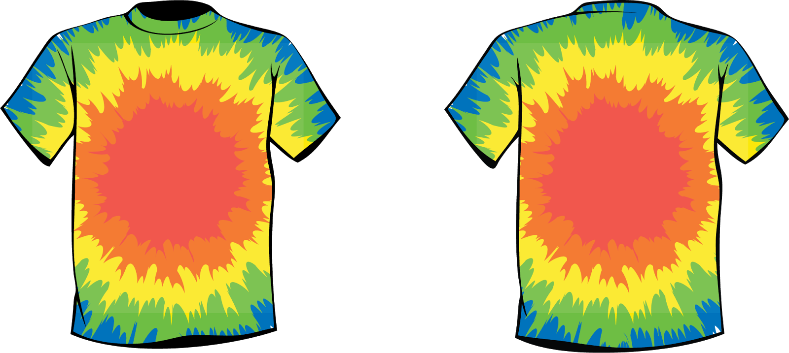 Rainbow Tie-Dye T-Shirt - Front & Back Design Preview