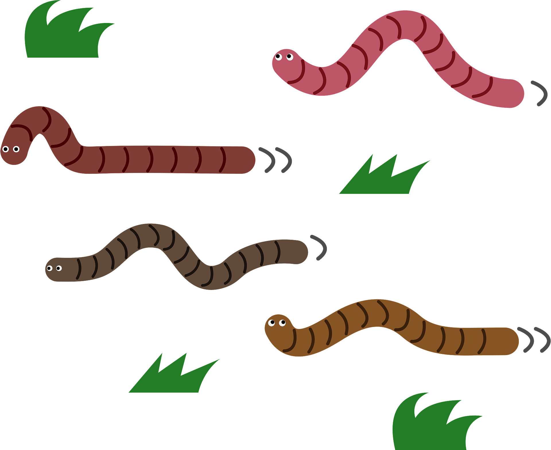 premium-vector-earth-worm-coming-out-of-the-ground-green-grass