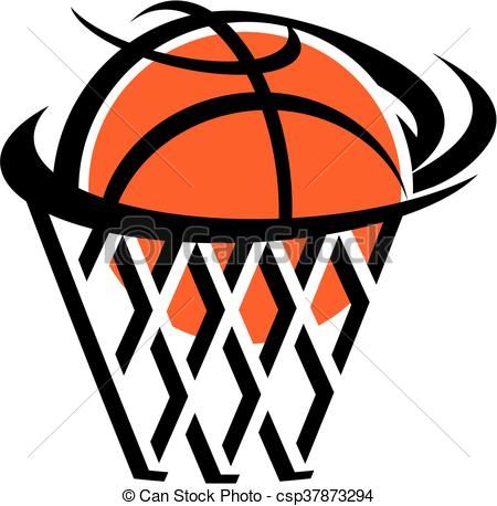 Basketball Swish Logo - Dynamic Sports Graphic for Teams & Events