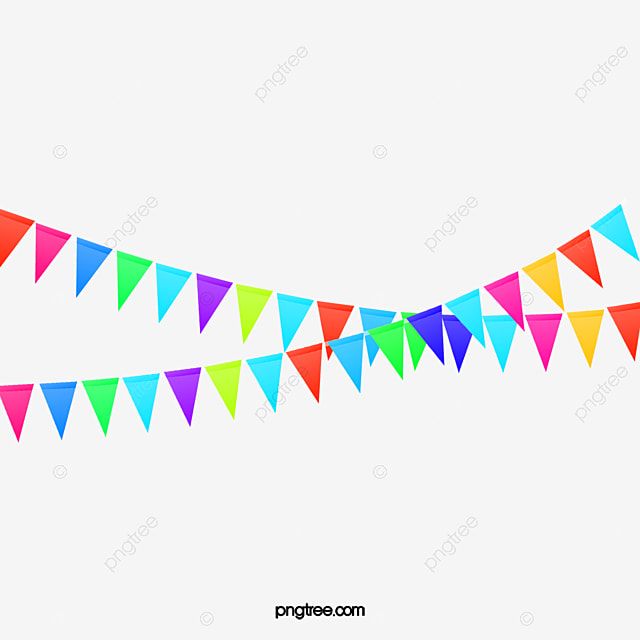 Cute Colorful Party Garland With Decorative Festive Flags Stock - Clip ...