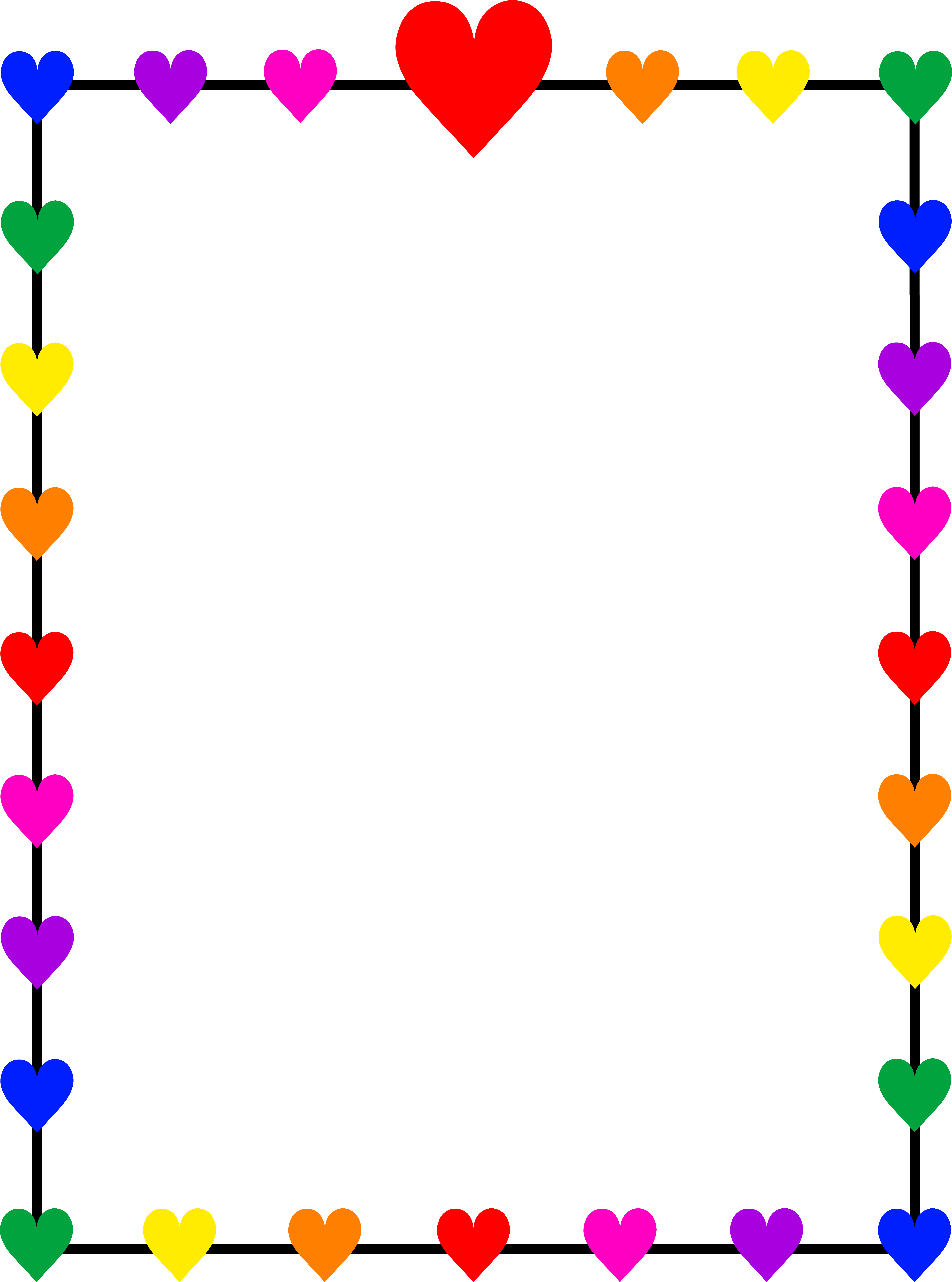 Vibrant Rainbow Heart Border Graphic for Celebrations & Pride Design