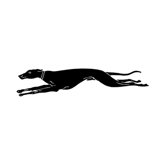 Greyhound Running Silhouette - Dynamic Canine Motion Art