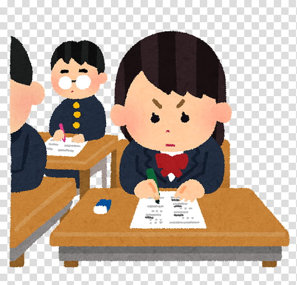 Student Exam Scene - Classroom Testing Illustration