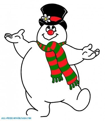 Frosty the Snowman Clipart - Free Downloadable Holiday Illustration