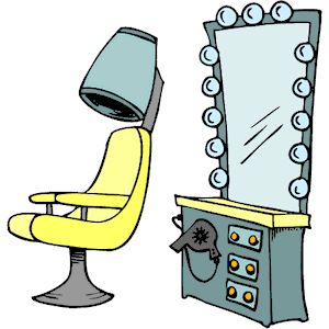 Salon Hair Dryer Chair & Vanity Mirror Setup - Professional Styling Station