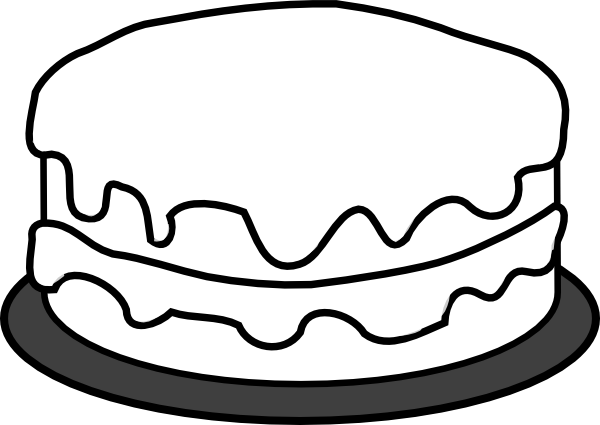 Classic Two-Layer Frosted Cake Illustration | Free Clipart