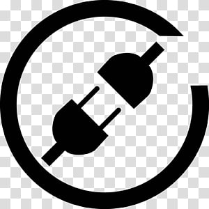 Black icon of a disconnected electrical plug inside a broken circle, symbolizing power disconnection or safety cutoff.