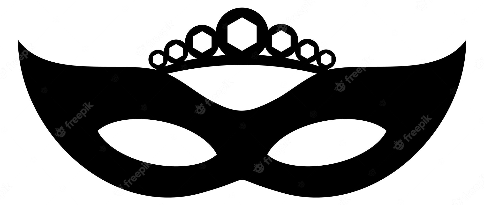 mardi gras crown clip art black and white