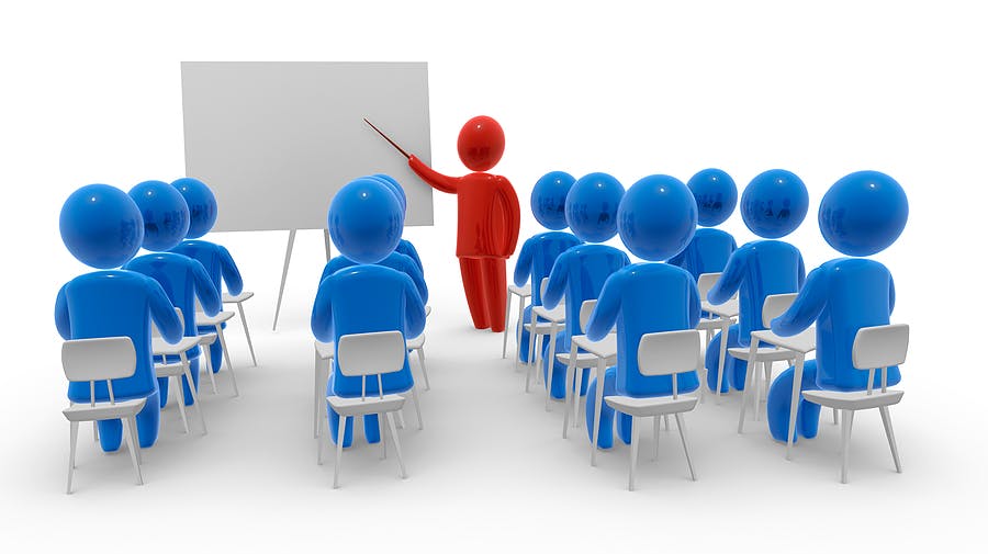 Interactive Classroom Training Illustration - Visual Learning Concept