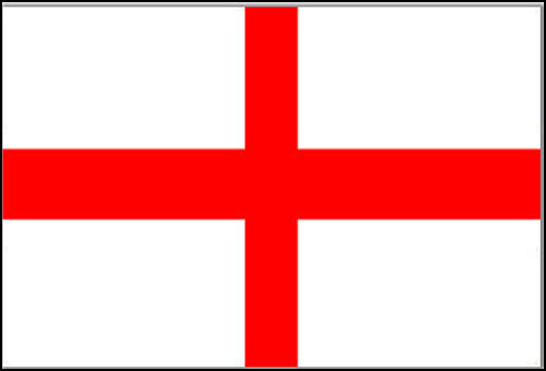 Flag of England featuring a red St. George's Cross on a white background.