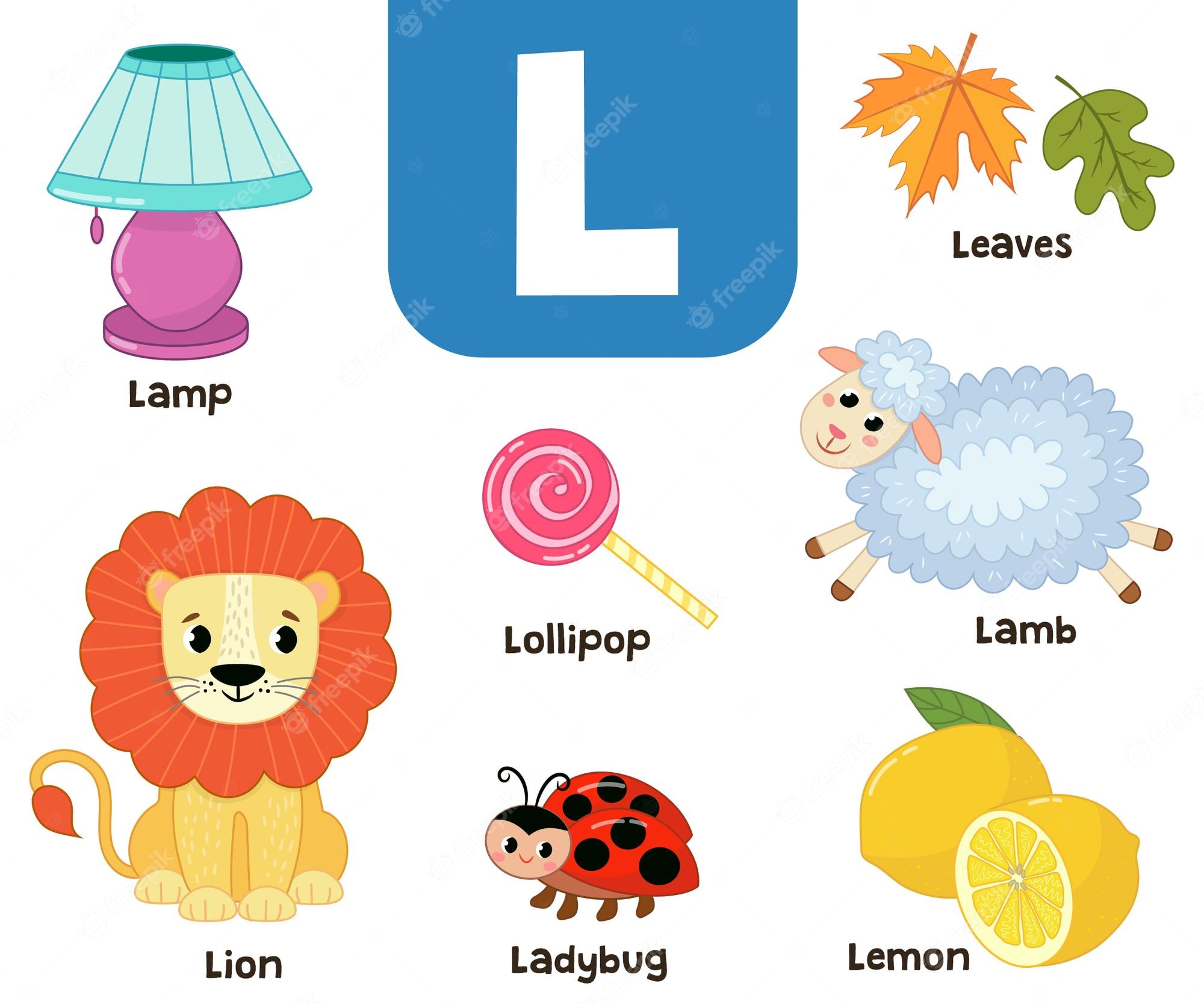 Free Printable Colorful Cartoon Letters: Cartoon Letter L