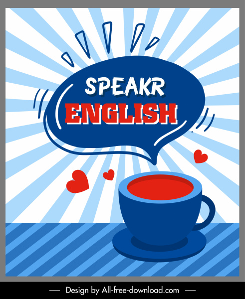 Speak English - Fun Language Learning Poster Design