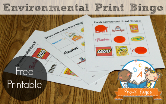 Free Printable Environmental Print Bingo for Preschoolers | Pre-K Pages