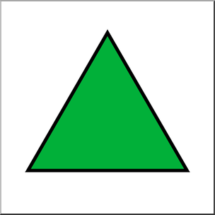 A solid green equilateral triangle with a thick black outline on a white background.