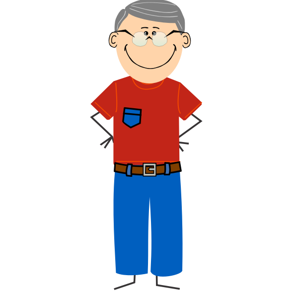 Friendly Cartoon Grandfather Character - Free Illustration for Educational or Family Content