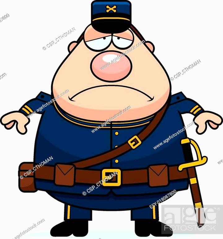 Cartoon Police Officer - Frustrated Law Enforcement Character Illustration