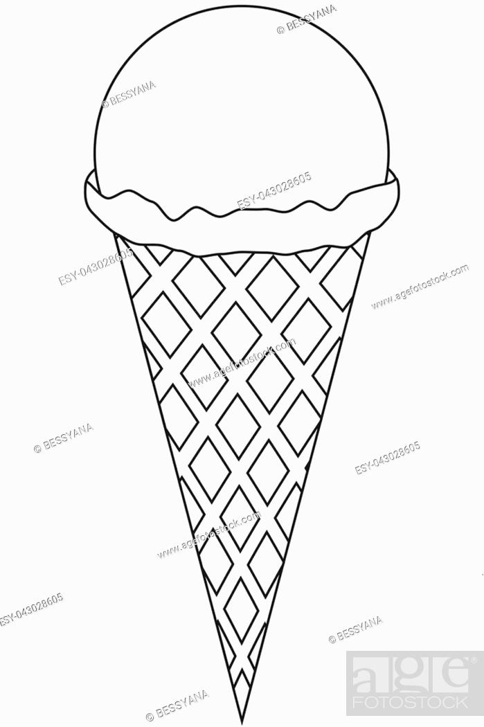 Ice Cream Cone Coloring Page - Free Printable Outline for Kids & Artists