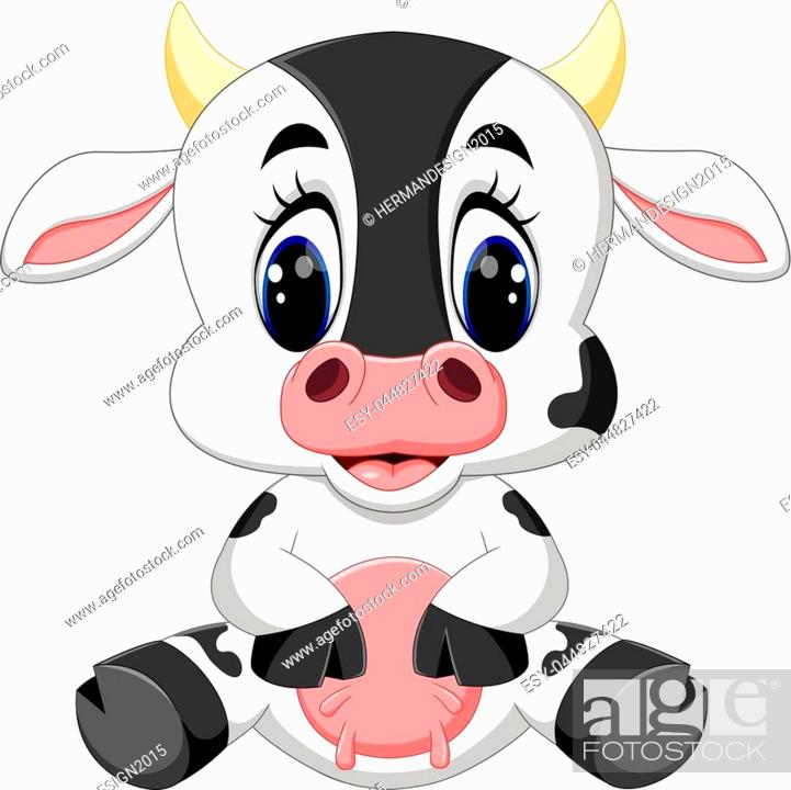 Adorable Cartoon Baby Cow - Free Vector Illustration for Kids & Education