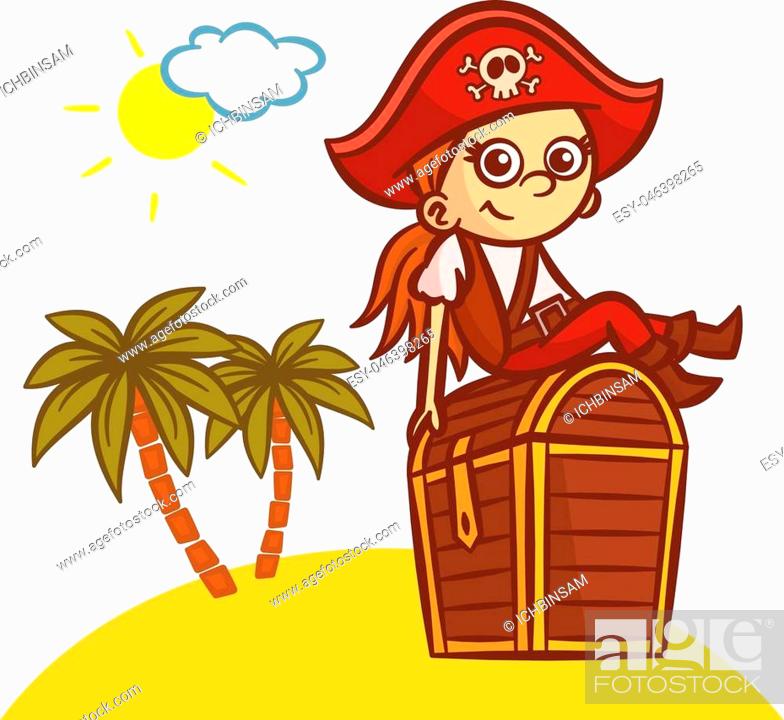 Cartoon Illustration Of Funny Pirate Or Corsair Captain With Eye - Clip 