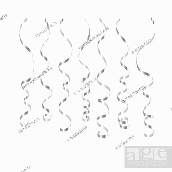 Party decorations golden and silver streamers Vector Image Clip Art