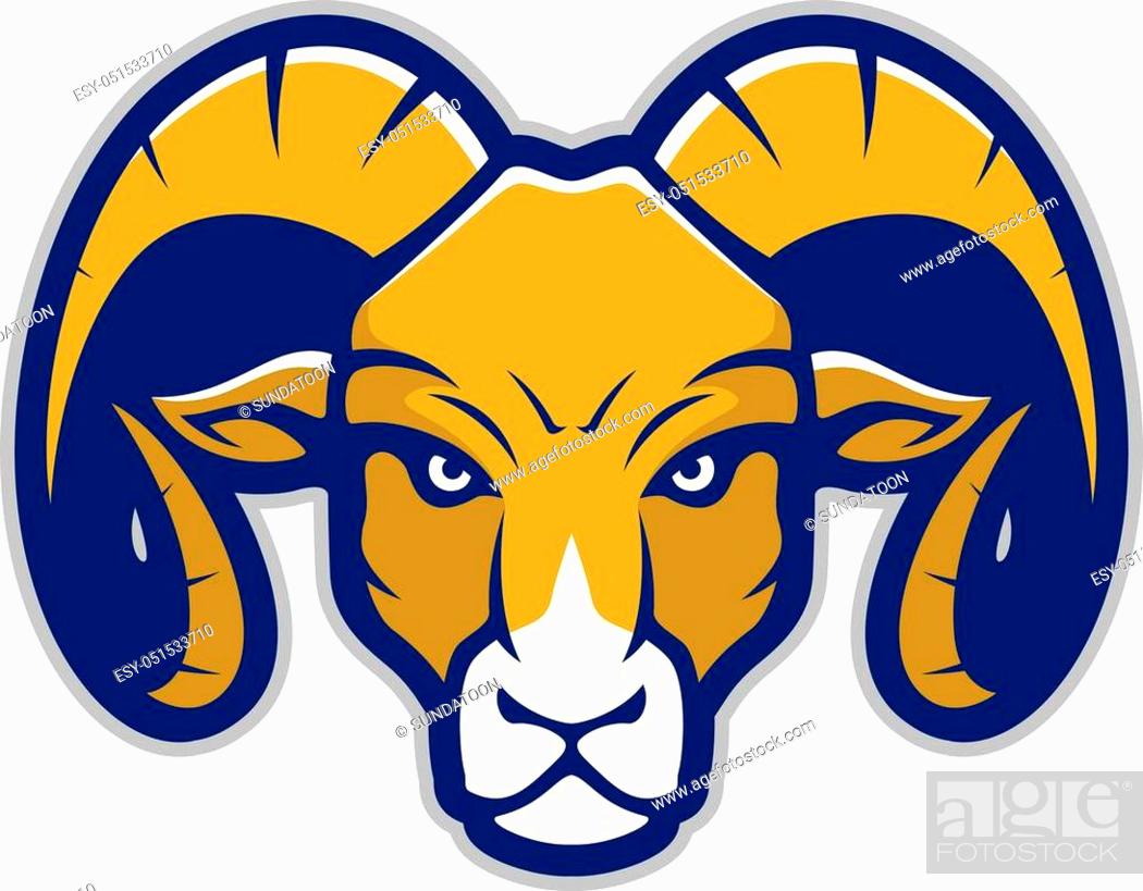 Ram Logo - Bold Blue and Gold Mascot Design for Teams & Brands