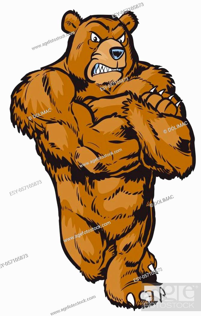 Angry Bear Mascot Illustration - Bold Cartoon Character for Teams & Brands
