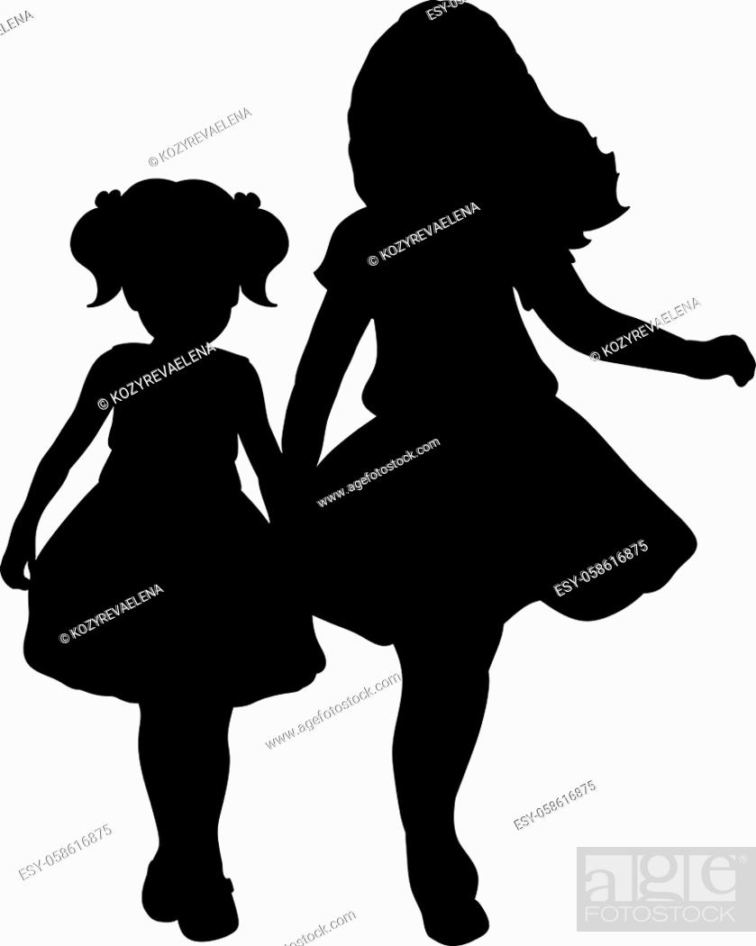 silhouette sisters clipart - Clip Art Library - Clip Art Library