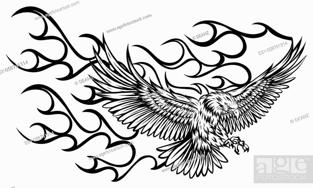 Tribal Eagle Tattoo Design - Bold Blackwork Art for Ink Inspiration