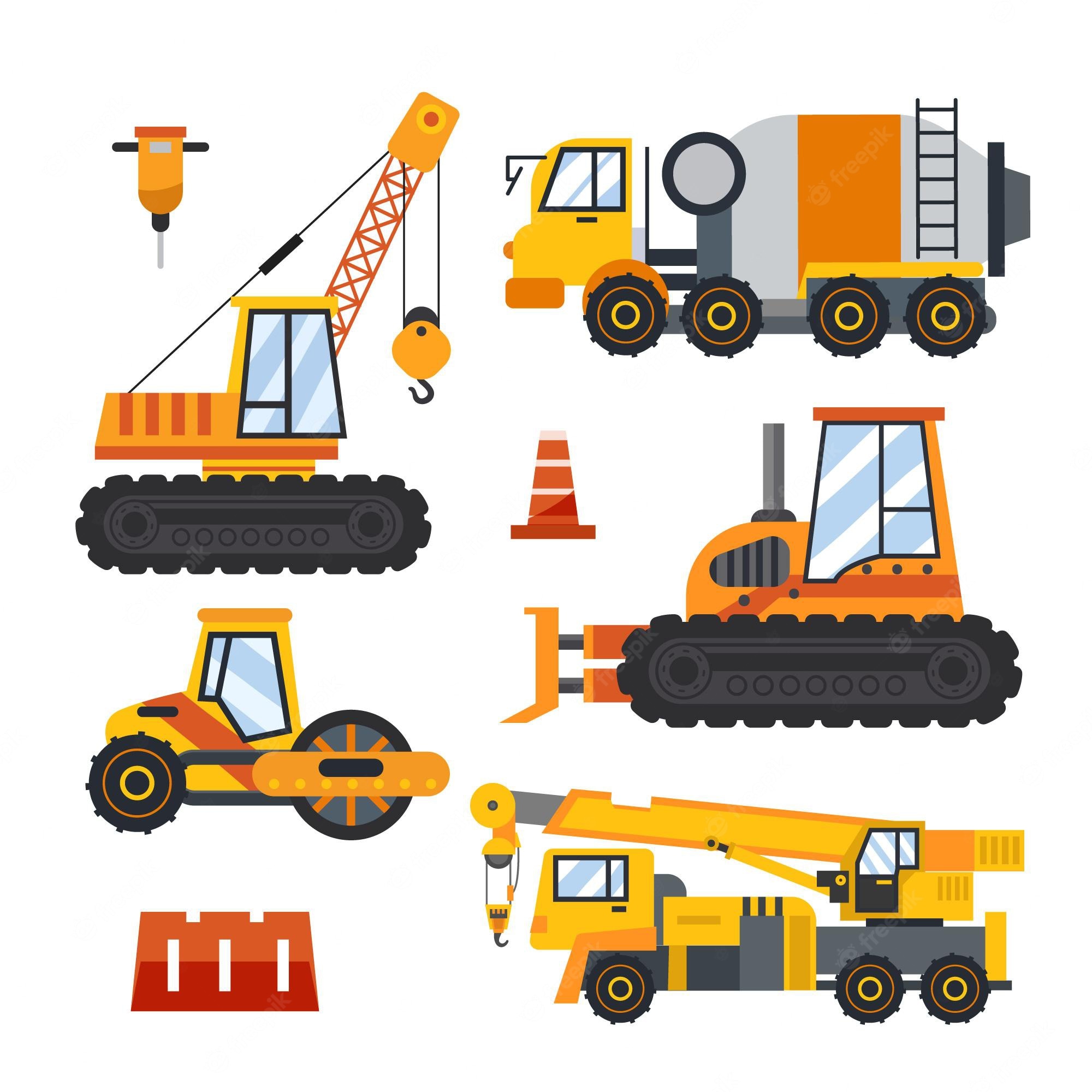 Construction Vehicles Clipart Graphic by magreenhouse · Creative ...