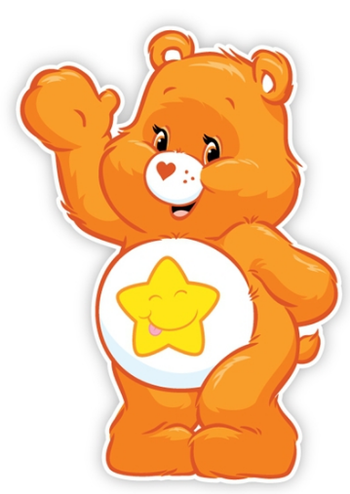 Cheer Bear - The Joyful Orange Care Bear with Star Badge