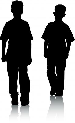 Children Walking Silhouette - Free Vector Illustration for Web & Print