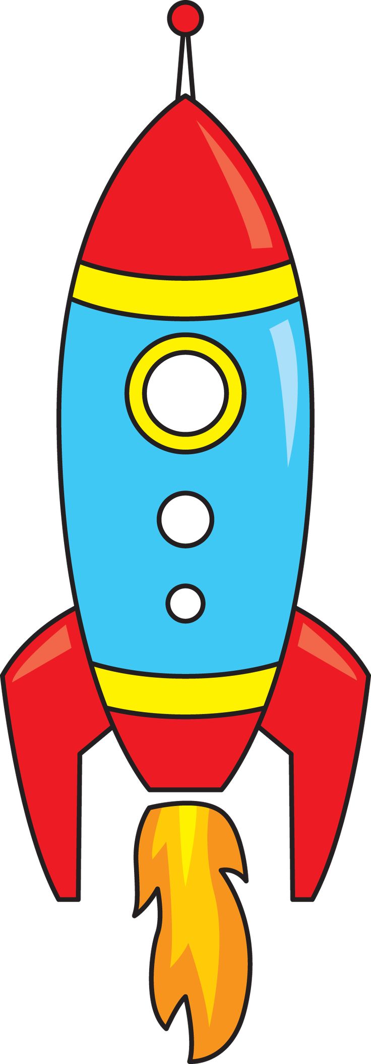 Classic Cartoon Rocket Ship Illustration - Free Download & Usage