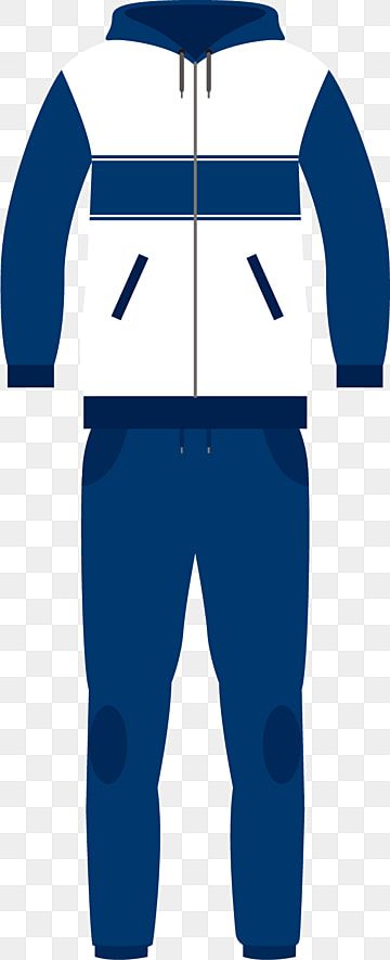 Blue and white zip-up hoodie with matching joggers, sporty two-piece tracksuit set.