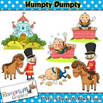 Humpty Dumpty Clip Art - Printable Nursery Rhyme Illustrations