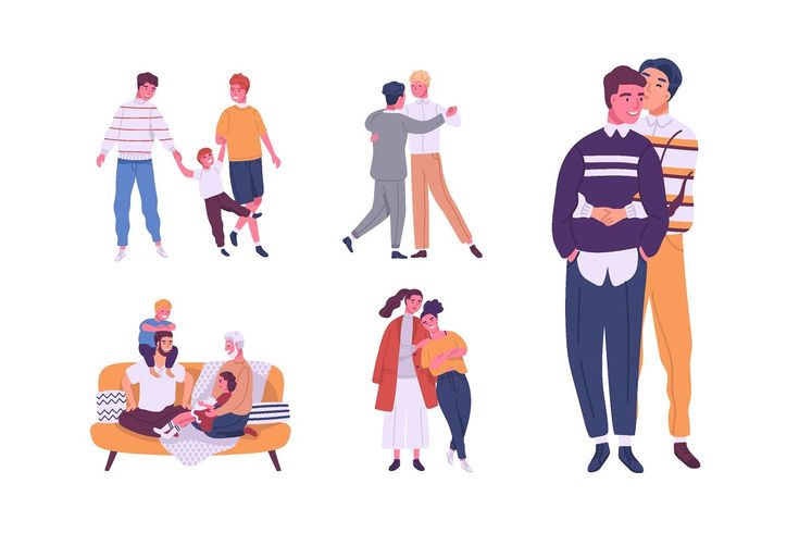 Inclusive Family & Relationship Illustrations for Modern Web Content