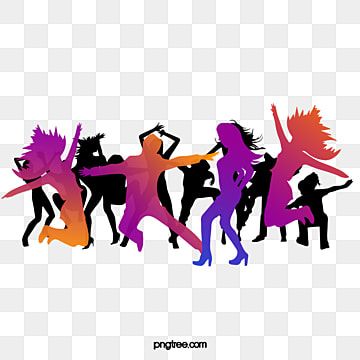 Dynamic Dance Party Silhouette Clipart - Free PNG Download