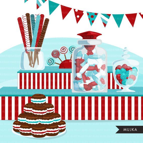 Candy Bar Clipart - Printable Party Decor & Sweet Treats Illustration
