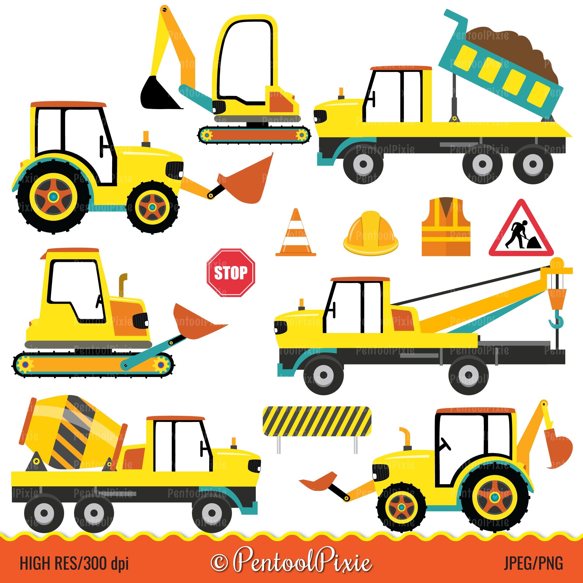 Construction Vehicles Clip Art - Clip Art Library