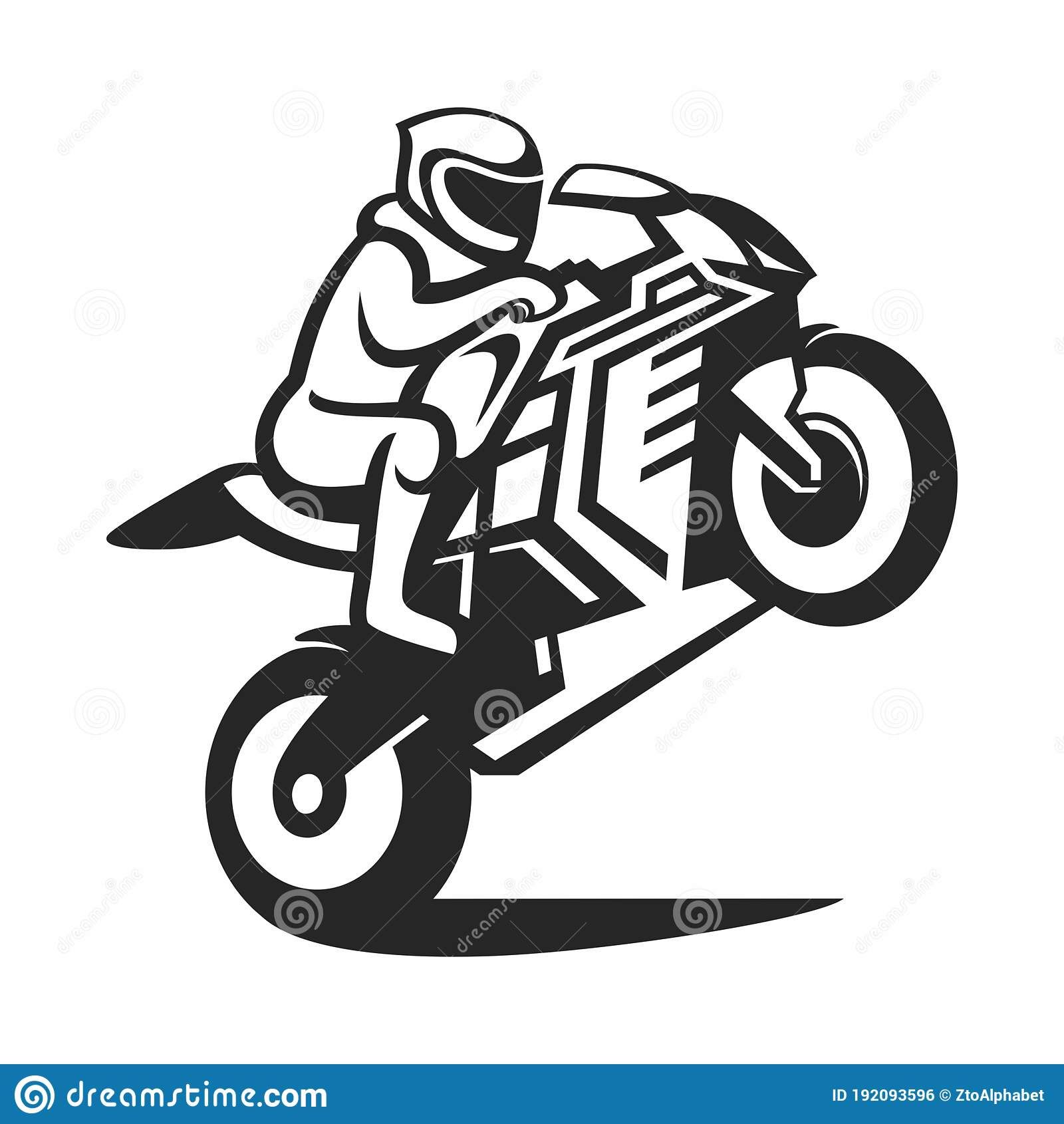 Motorcycle Racing Icon - Bold Vector Art for Motorsport Brands