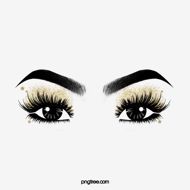 Glittery gold eyeshadow with star accents and dramatic false lashes on expressive eyes.