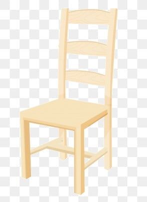 Light-colored wooden ladder-back chair with square seat and four straight legs, isolated on transparent background.