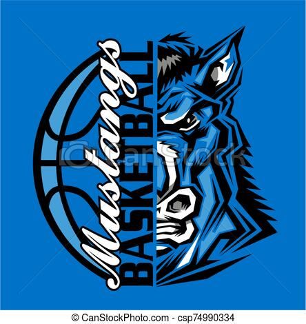 Mustangs Basketball Team Logo - Bold & Dynamic Sports Branding