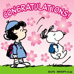 Peanuts Congratulations Greeting - Charlie Brown & Snoopy Celebrating